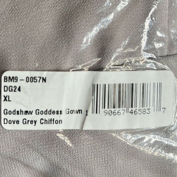 Show Me Your Mumu Godshaw Goddess Gown Maxi Dress in Dove Grey Chiffon. XL. NWT! - Picture 8 of 11